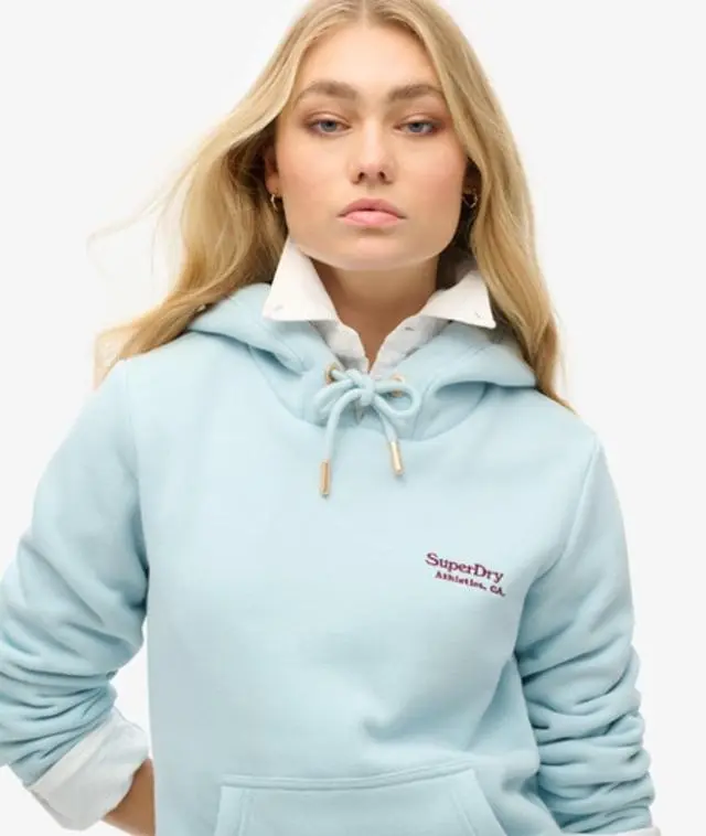 Superdry Women's Essential Logo Hoodie Light Blue / Winter Sky Blue - 