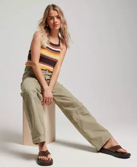 Superdry Women's Organic Cotton Vintage Wide Carpenter Pants Green / Soft Sage -