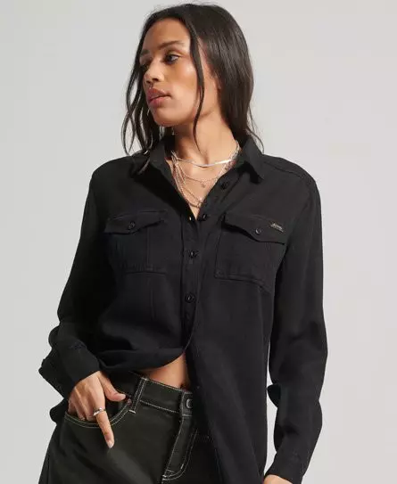 Superdry Women's Vintage Military Shirt Black -