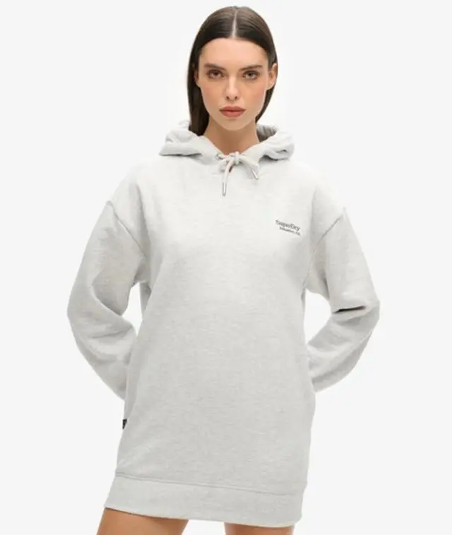 Superdry & Co Women's Essential Hoodie Dress Light Grey / Glacier Grey Marl - 
