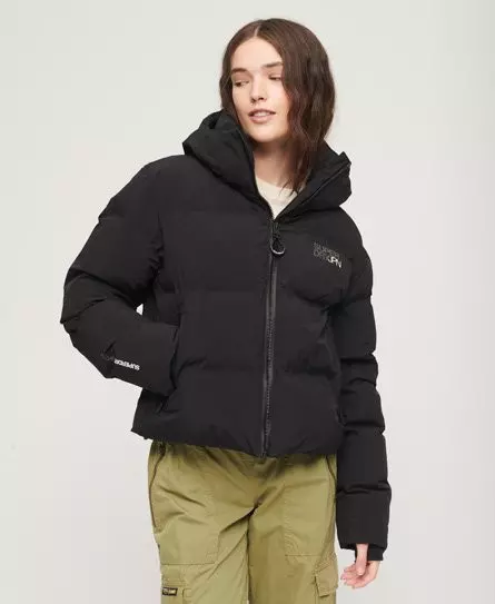 Superdry Women's Hooded Boxy Puffer Jacket Black -