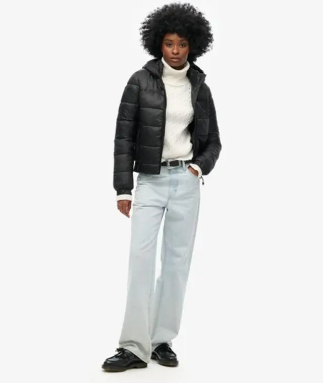 Superdry Women's Sports Puffer Bomber Jacket Black - 