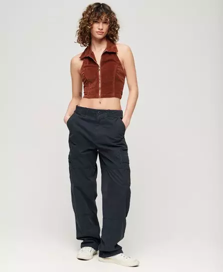 Superdry Women's Organic Cotton Baggy Cargo Pants Navy / Eclipse Navy -
