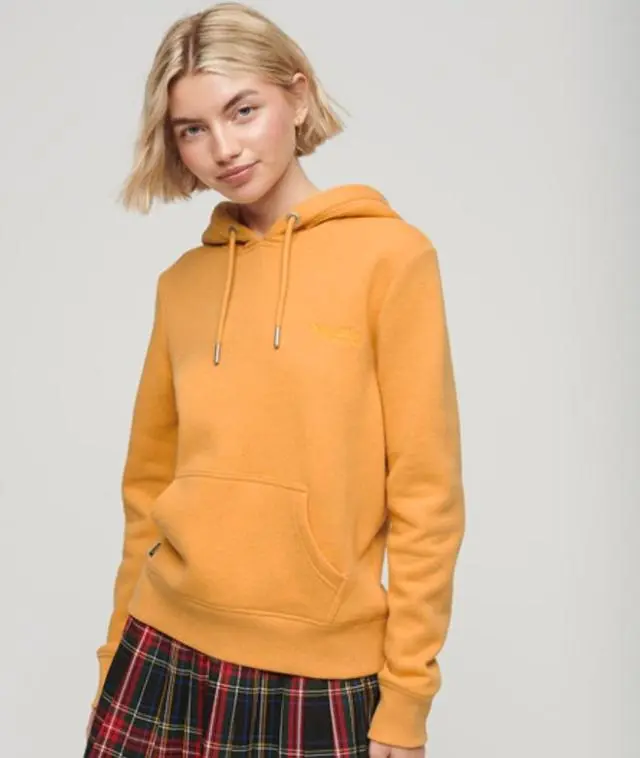 Superdry Women's Essential Logo Hoodie Yellow / Ochre Yellow Marl - 