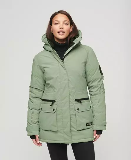 Superdry Women's City Padded Parka Jacket Green / Desert Sage Green - 