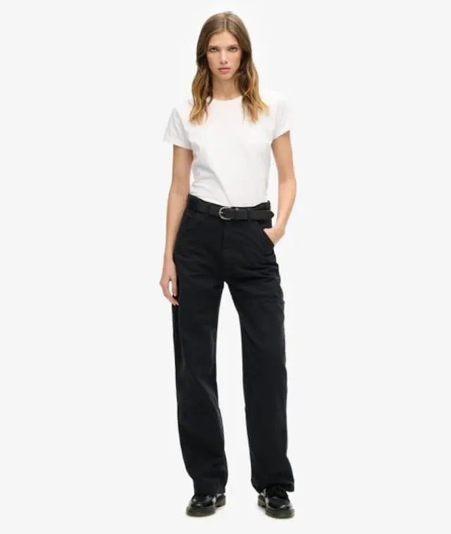 Superdry & Co Women's Wide Carpenter Pants Black - 
