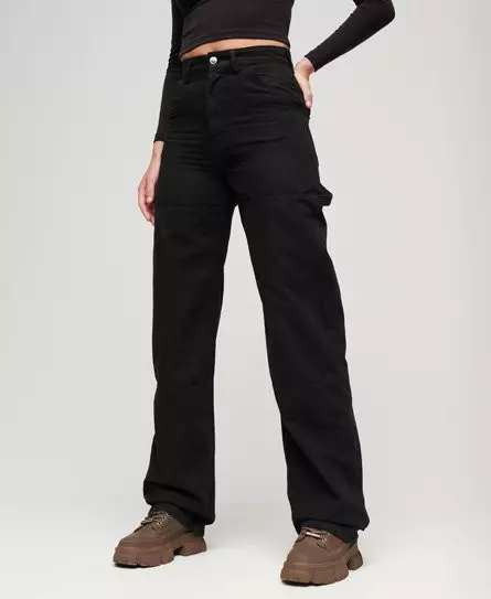 Superdry Women's Wide Carpenter Pants Black -