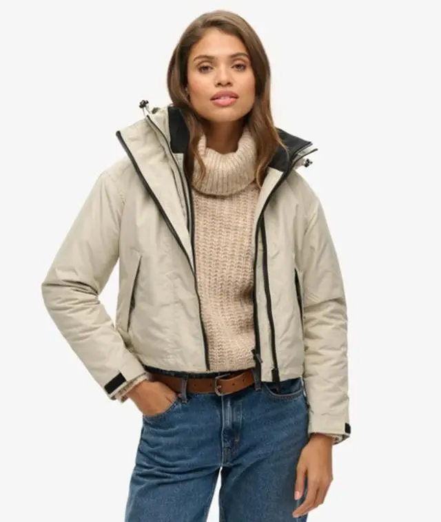 Superdry & Co Women's Code Sd-windcheater Jacket Grey / Willow Grey Grid - 