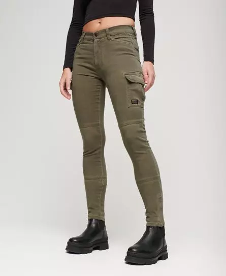 Superdry Women's Skinny Fit Cargo Pants Green / Worn Khaki Green -