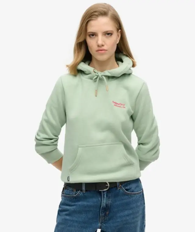 Superdry Women's Essential Logo Hoodie Green / Sea Green - 