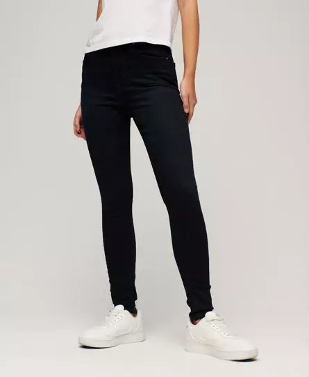 Superdry Women's Organic Cotton High Rise Skinny Denim Jeans Black / Viper Blue Black -