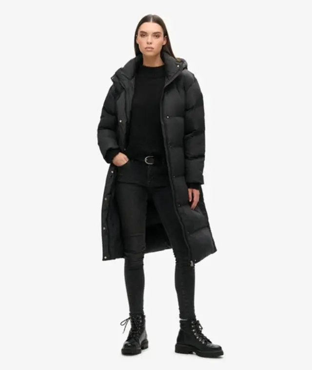 Superdry Women's Classic Puffer Coat, Black, 