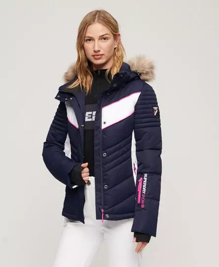 Superdry Women's Sport Ski Luxe Puffer Jacket Navy / Rich Navy -