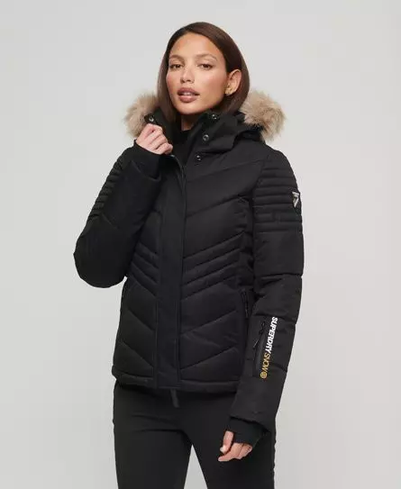 Superdry Women's Sport Ski Luxe Puffer Jacket Black -