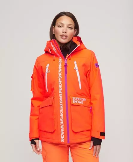 Superdry Women's Sport Ultimate Rescue Ski Jacket Cream / Hyper Fire Coral -