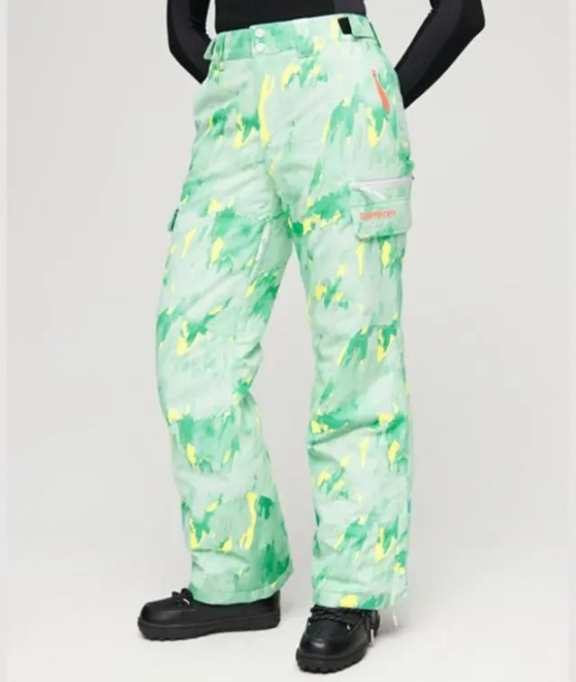 Superdry Women's Ultimate Rescue Ski Trousers Green / Abstract Teal Lime - 