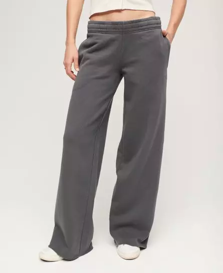 Superdry Women's Wash Straight Joggers Grey / Charcoal Grey -