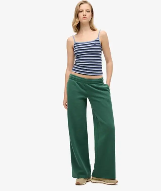 Superdry Women's Vintage Wash Straight Joggers Green / Pine Green - 