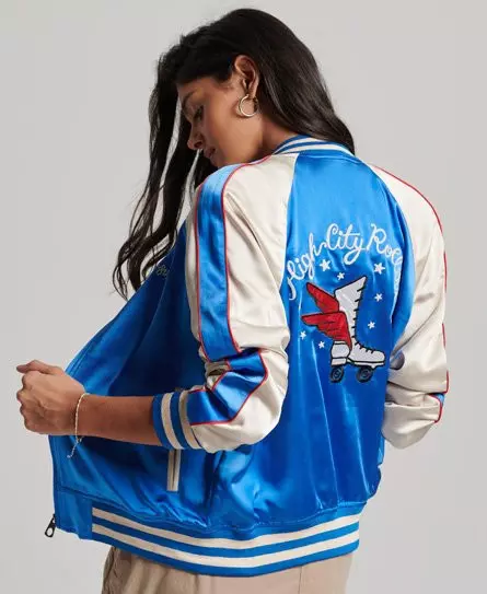 Superdry Women's Roller Derby Jacket Blue / Blue Star -