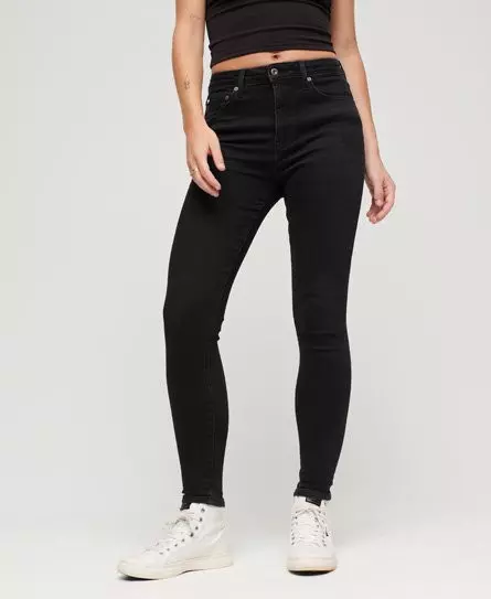 Superdry Women's Organic Cotton Vintage Mid Rise Skinny Jeans Black / Black Rinse -