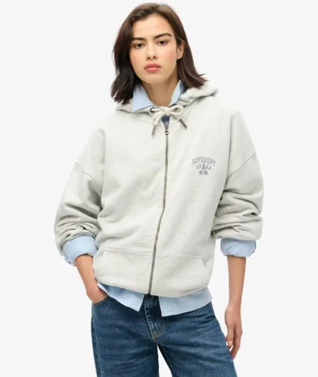 Superdry Women's Athletic Essentials Oversized Hoodie Light Grey / Glacier Grey Marl - 