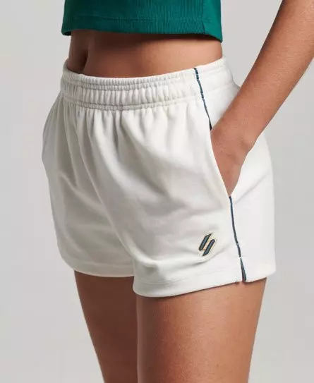Superdry Women's S Logo Velour Shorts White / Off White -