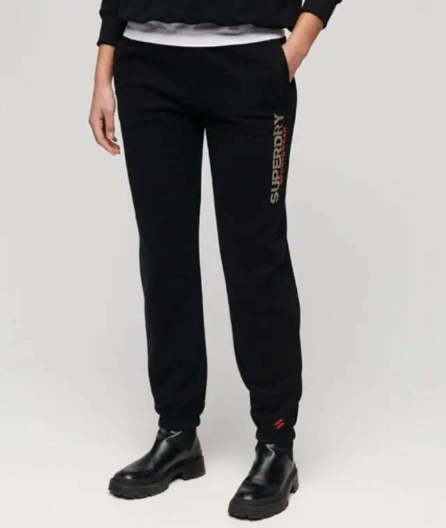 Superdry Women's Sportswear Boyfriend Joggers Black - 