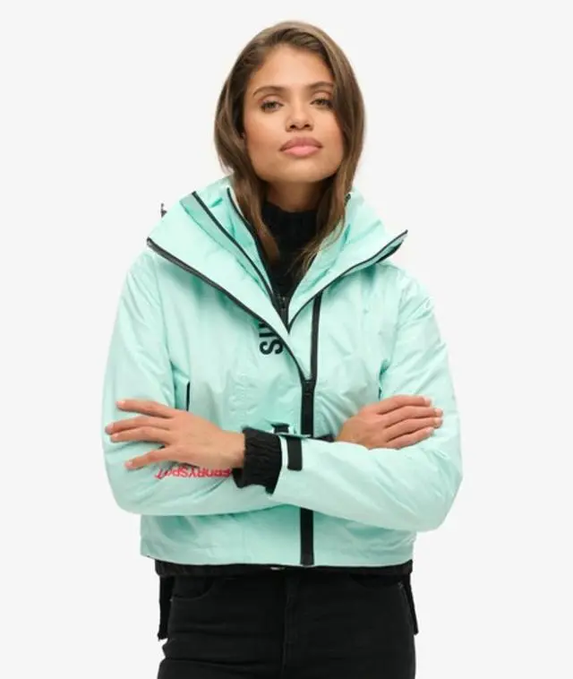 Superdry Women's Hooded Embroidered SD Windbreaker Jacket Blue / Cali Blue - 