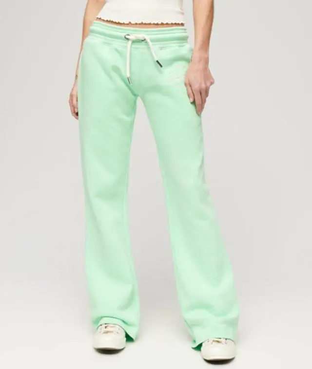 Superdry Women's Neon Vintage Logo Low Rise Flare Joggers Green / Neo Mint Green - 