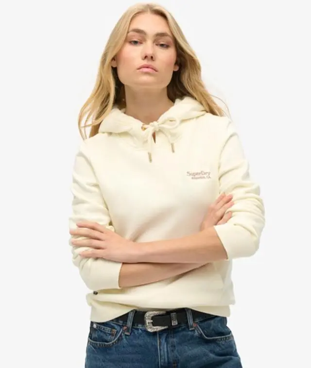 Superdry Women's Essential Logo Hoodie White / Off White - 
