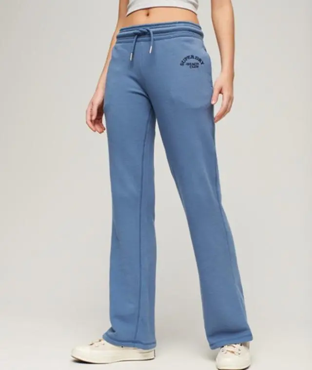 Superdry & Co Women's Athletic Essentials Low Rise Flare Joggers Blue / Wedgewood Blue - 