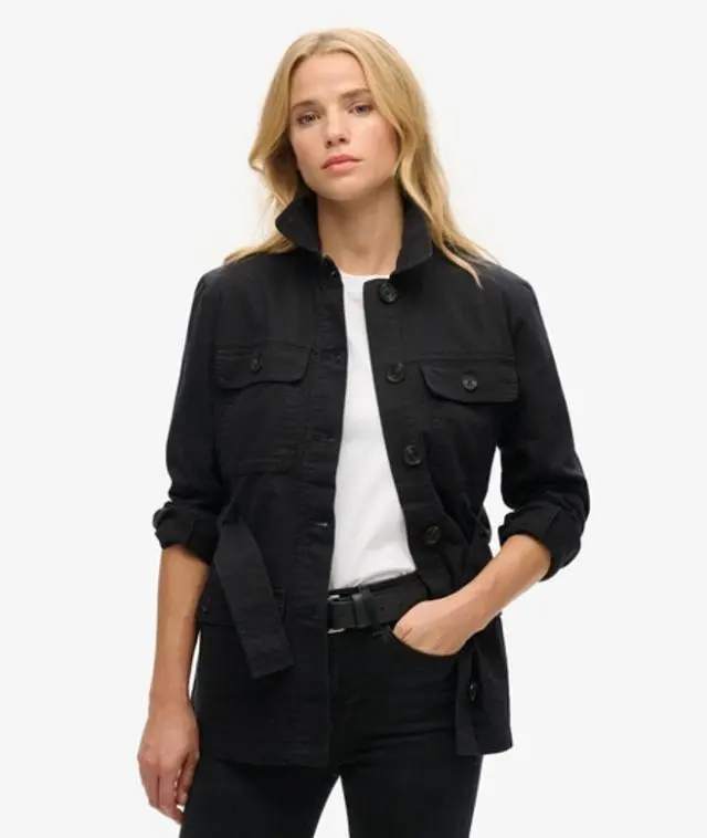 Superdry & Co Women's Cotton Belted Safari Jacket Black - 