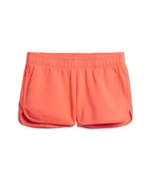 Superdry Women's Sports Tech Racer Shorts Cream / Hot Coral - 