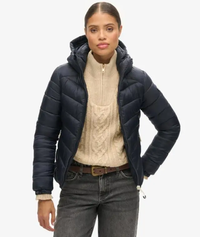 Superdry & Co Women's Hooded Fuji Padded Jacket Navy / Eclipse Navy - 
