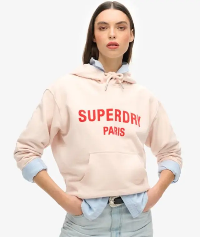 Superdry & Co Women's Sport Luxe Loose Hoodie Pink / Mauve Morn Pink - 