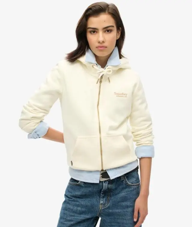 Superdry & Co Women's Essential Logo Zip Hoodie White / Off White - 