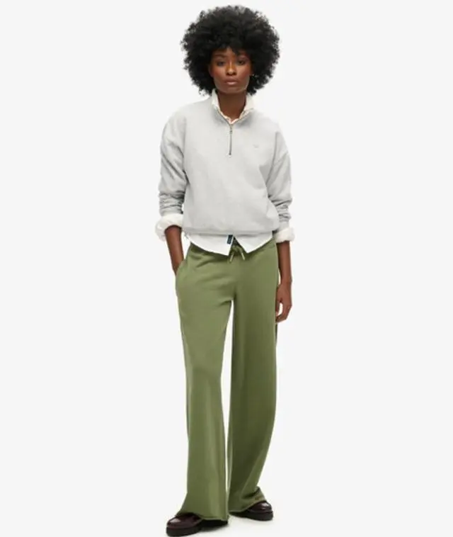 Superdry Women's Essential Logo Straight Joggers Khaki / Olive Khaki - 