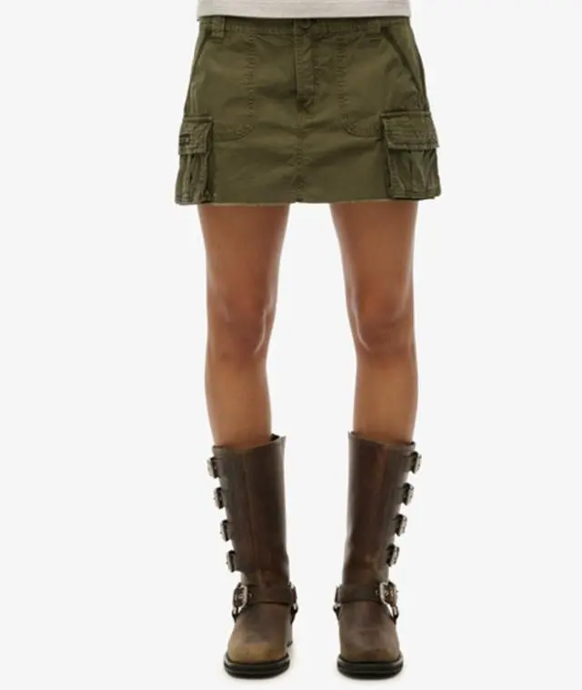 Superdry & Co Women's Utility Parachute Skirt Green / Olive Night Green - 