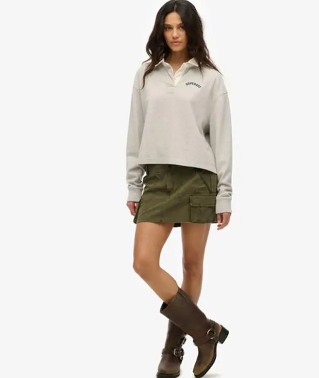 Superdry Women's Utility Parachute Skirt Green / Olive Night Green - 