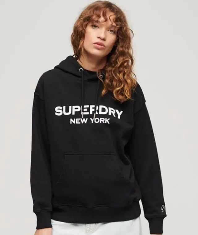 Superdry & Co Women's Sport Luxe Loose Hoodie Black - 