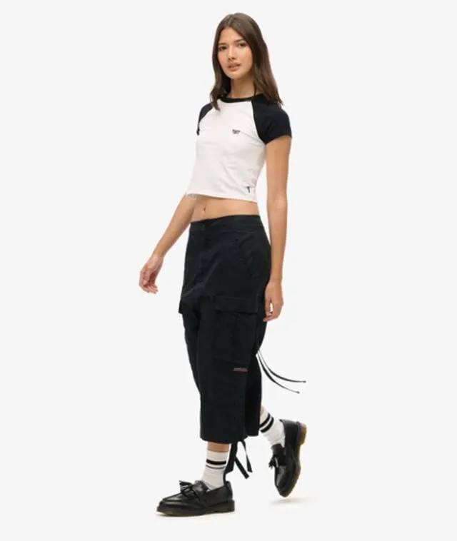 Superdry Women's Cargo Midi Skirt Dark Grey / Washed Black - 