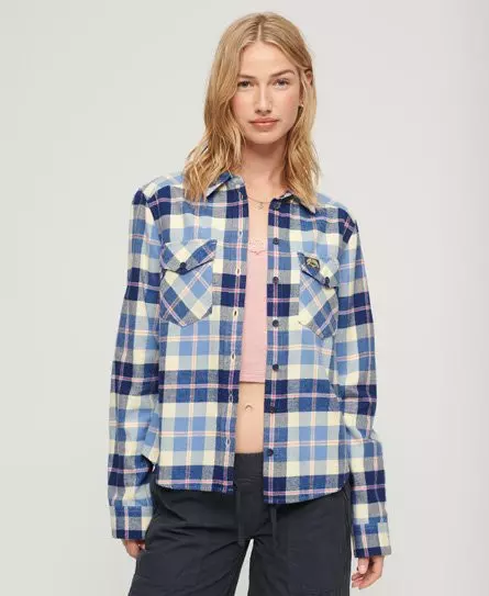 Superdry Women's Lumberjack Check Flannel Shirt Blue / Classic Blue Check -