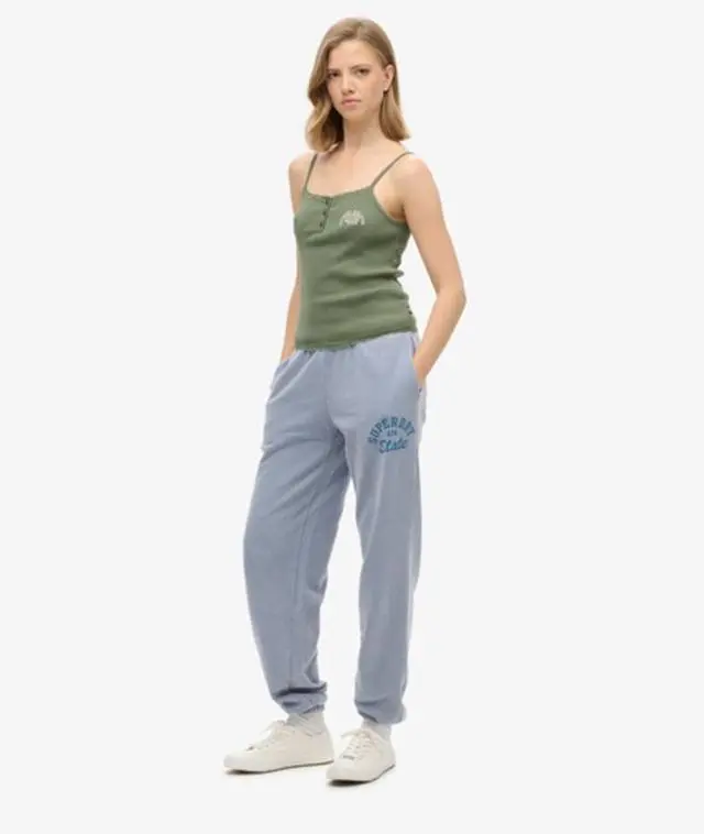 Superdry Women's Athletic Essentials Vintage Washed Graphic Jogger Light Blue / Tidal Blue - 