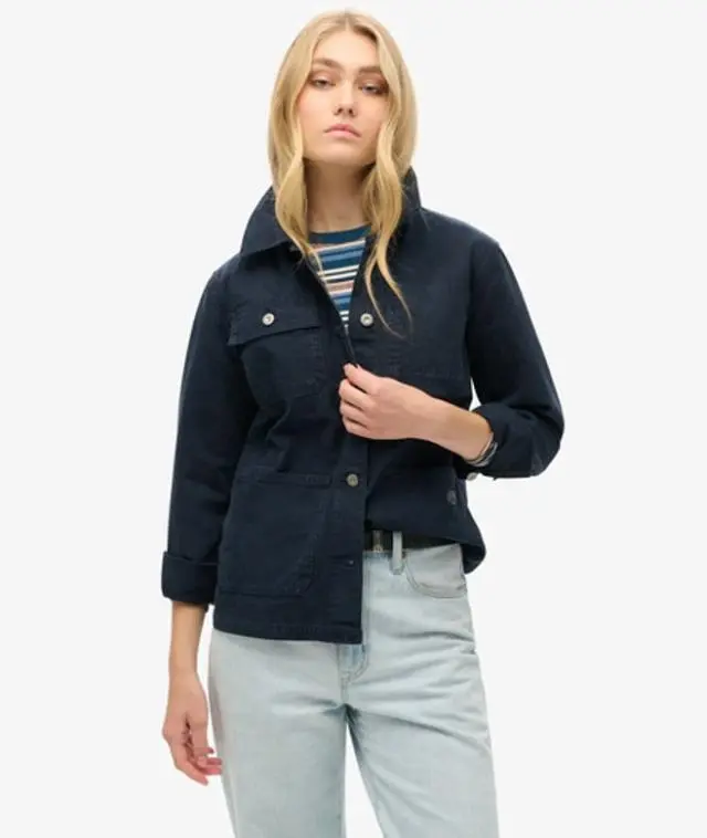 Superdry & Co Women's Canvas Chore Jacket Navy / Eclipse Navy - 