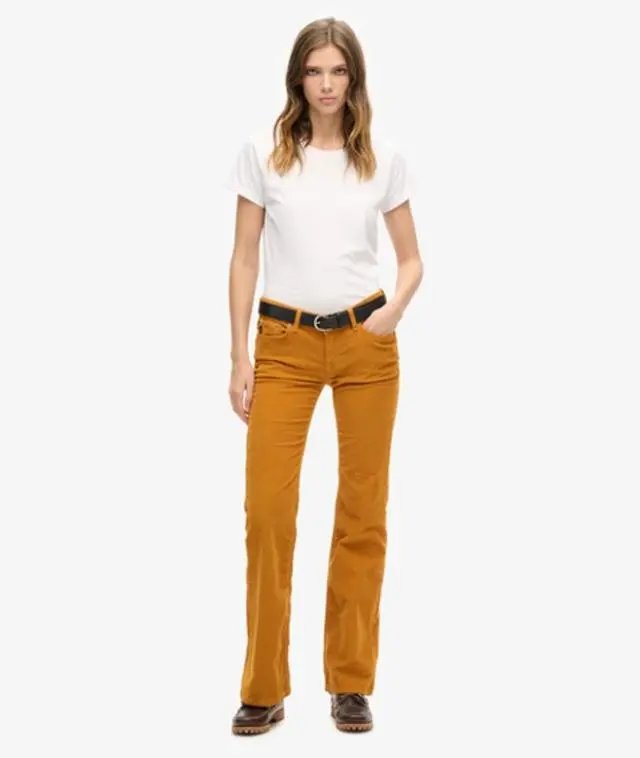 Superdry Women's Low Rise Cord Flare Jeans Brown / Pumpkin Spice Brown - 