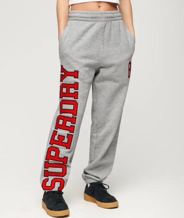 Superdry Women's College Logo Boyfriend Jogger Grey / Athletic Grey Marl - 