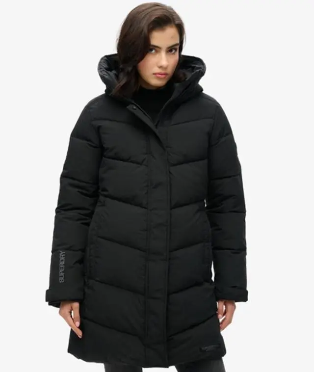 Superdry & Co Women's City Chevron Padded Parka Coat Black - 