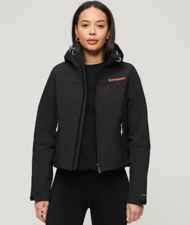 Superdry Women's Hooded Soft Shell Trekker Jacket Black - 