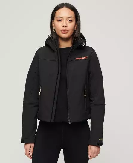 Superdry Women's Hooded Soft Shell Trekker Jacket Black -