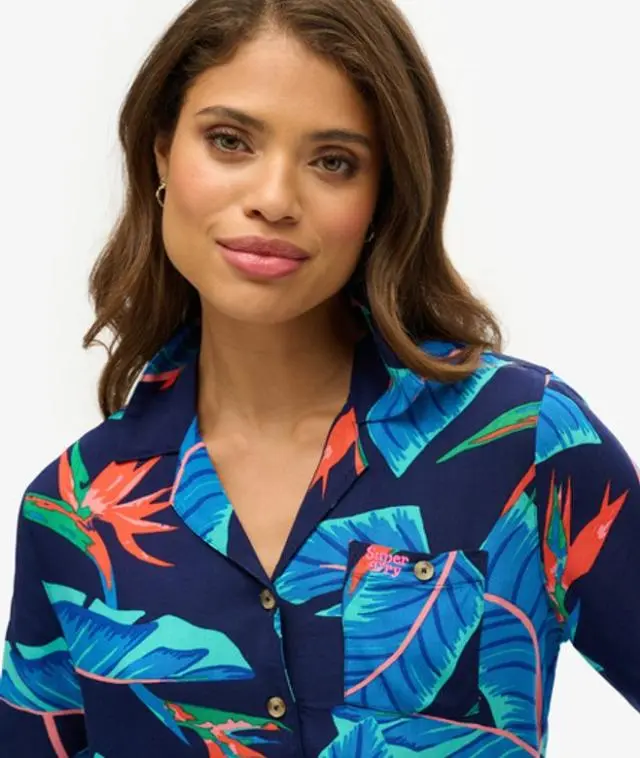 Superdry & Co Women's Beach Resort Shirt Navy / Navy Paradise - 